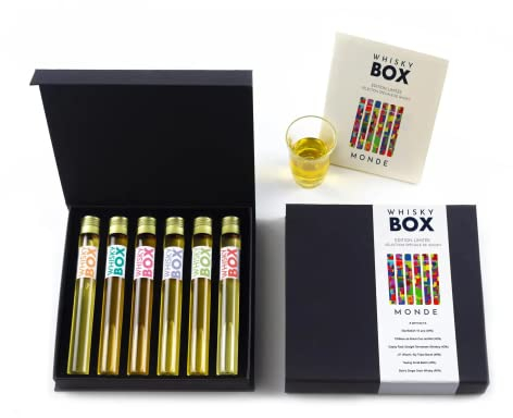Whisky Box - Coffret Dégustation de 6 Whiskys du Monde Authentiques - Un Voyage de Saveurs Exceptionnelles Autour du Monde - Coffret Cadeau Original - Cadeau Homme - 6 x 25 ml