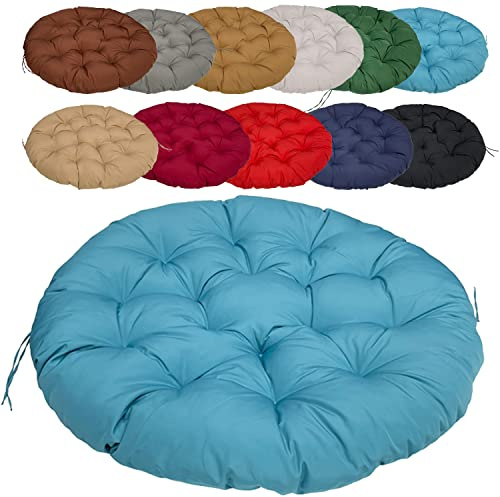 Tatami Coussin de Sol 50cm/19.68in, Coussin de Chaise Patio, Épaissir Antidérapant Facile à Nettoyer, pour Balcon, Tatami, terrasse, Baie vitrée, Salon, Sol - Paon Bleu