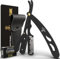 The Cut Factory Mattschwarzes Rasiermesser für Herren – Premium Barbier-Rasierer mit Klingen & Ledertasche – Klassischer Rasiermesser mit geraden Kanten für präzise Nassrasur & Fellpflege Exzellenz