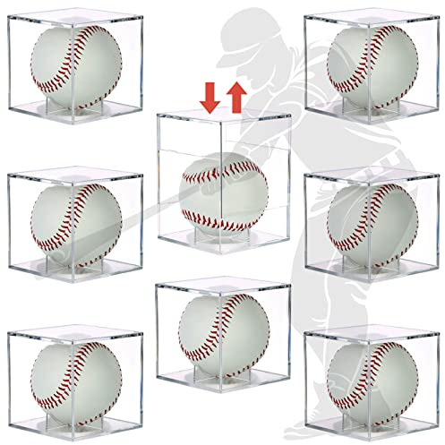 8 Stück Baseball-Box Baseball-Vitrine, Autogramm-Displaybox, Baseball-Hülle mit UV-beständig, passend für offizielle Größe, dass UV-Strahlen den Ball oder die Autogrammfarbe ändern, klare Sicht