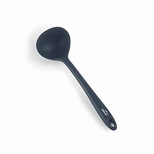 LACOR - 64466 - Bol gris, Seau de service, Bol en silicone, Ustensiles de cuisine, Poignée ergonomique, Antiadhésif, Résistant aux hautes températures, Lave-vaisselle, Longueur 29 cm