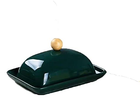 EXENXA Beurrier Beurrier avec Couvercle Beurrier Rectangulaire Western Food Fromage Boîte à Beurre Stockage de Beurre Beurrier Récipient à Beurre (Couleur : Vert) (Vert)