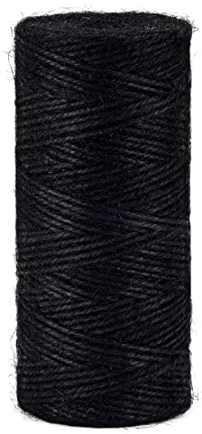 Spago di iuta 2mm ±160m, nero corda imballaggio, spago fai da te, decorazione, giardino