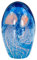 levandeo Design Glas Skulptur H13cm Blau Weiß Qualle Kunst Unikat Briefbeschwerer Figur Dekofigur Glasdeko