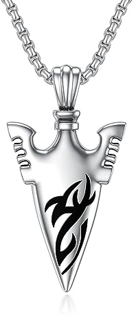 Pfeilspitze Halskette Sterling Silber Pfeil Anhänger Halskette Viking Vintage Schmuck Geschenke für Herren