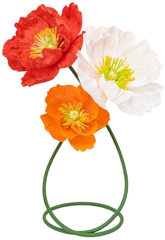 MEJOY Papierblumen-Dekorationen für die Wand, Papierwandblumen, Blumenwanddekorationen, große Blumendekorationen für Wand, Raumdekoration, Brautparty, Babyparty (3, Orange Gelb + Orange Rot + Weiß)