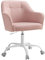 SONGMICS Swivel Desk Chair, Adjustable Height, Armrests, 110 kg Load, Cotton-Linen Fabric, Home Office, Study, Bedroom, Jelly Pink OBG019P11