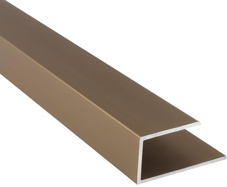 Alu Abschlussprofil Einschubprofil für Laminat Parkett gold matt 2,7m | Für saubere Übergänge zwischen Fliesen, Laminat und Bodenbelägen, 2,7m, Aluminium, matt, gold, für Bodenanschlüsse