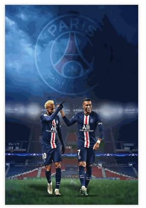 Poster mit Fußballmotiv Kylian Mbappe X Neymar Stern, 2 Leinwand-Poster, Schlafzimmer, Dekoration, Sport, Landschaft, Büro, Raumdekoration, Geschenk, ungerahmt, 30 x 45 cm