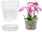 IXYHKB Confezione da 5 vasi trasparenti per orchidee, 14 cm, in plastica con fori e piattini, vasi per vivaio per piante e rinvaso, casa e ufficio
