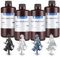 ANYCUBIC Water Washable Resin 2.0, 3D Drucker Resin Wasser Abwaschbar, UV Resin 405nm Standard Photopolymer Harz Geringer Geruch für 4/6/8K Geeignet LCD 3D Printer (Schwarz+Weiß+Grau+Klar, 1kg, 4pcs)