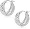 Ohrringe Silber 925 Creolen, ALEXCRAFT Hypoallergen Damen Ohrringe Sterling Silber Creolen Breit Kleine Klobig Chunky Breit Creolen Glitzer Hammer Ohrringe Breit Groß Creolen Silber für Damen Frauen