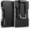 VULKIT Porte Carte Homme avec Pince à Billets Portefeuille Homme Mince RFID Anti Piratage Porte Carte Bancaire Metallique Rigide, Noir