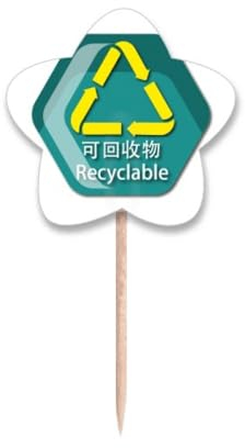 Palillos de dientes reciclables para el cuidado del medio ambiente, palillos de dientes, con etiqueta de estrella, palillos para cupcakes