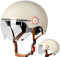 DXDRT Retro Vespa Helm Erwachsene Open Face Motorrad Halb Helm Vintage Motorrad Elektrische Roller Moped Helme mit Clear Visor Licht Atmungsaktiv Quick Buckle Helm,Weiß
