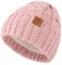 OZERO Damen Mütze Beanie Wintermützen: Schwarz Warme Strickmütze Wollmützen Bommelmütze Winterhaube