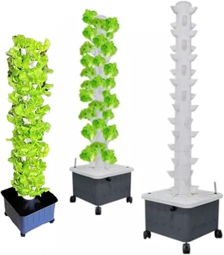 GLFNB GFF Torre idroponica Colonna per piantare Fuori Suolo piantatrice di Verdure idroponica con Serbatoio Mobile dell'Acqua Pompa di rifornimento dell'Acqua 15 Strati 45 Fori Vaso di Fiori verti
