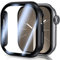 UM UNIQUEME für Apple Watch Series 10 42mm Hülle - 2 Stück, 360° Ultradünne PC Hard Schutzhülle, Kratzfest & Voller Schutz, Displayschutz für iWatch 42mm - Schwarz