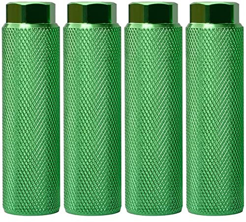 Ggnaxivs 4 StüCke Fahrrad Rasten,Aluminium Legierung Anti-Rutsch Bleifuß Fahrrad Pedale BMX Pegs für 3/8 Achsen Fahrrad ZubehöR,GrüN