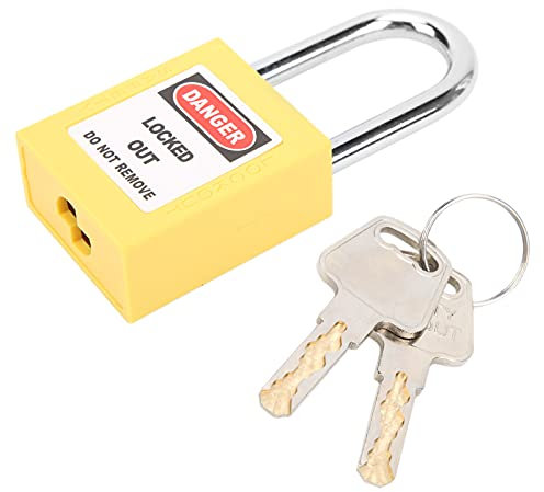 Candado LOTO de Seguridad con Aislamiento de Cerradura de Bloqueo de 38 Mm para Fabricación de Maquinaria (Amarillo)