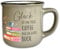 Vintage Tasse Braun mit Spruch T150 ″Glück ist eine Tasse Kaffee und ein gutes Buch″ Motivtasse Geschenk Lesen Bücher Retro Keramik 330 ml