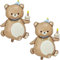 Bär Folienballon Groß, 2 Stück Teddybär Luftballons Helium Ballons Bär Geburtstag Deko Niedlich Folienballons Kinder für Bär Themenparty, Geburtstag, Fotografiezubehör