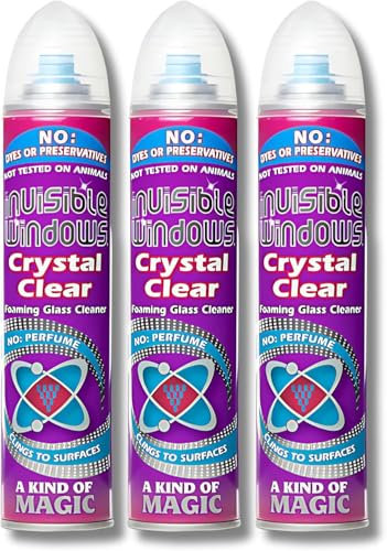 Aristowax Invisible Window Foaming Glass Cleaner - 300ml, Achieve a Streak-Free, Crystal Clear Shine on All Windows, Mirrors, and Glass Surfaces with an Easy-to-Use Foaming Formula, Pack of 3