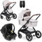 hauck 3in1 Kinderwagen Set Walk n Care mit Drive N Care Babyschale - Kombikinderwagen mit Federung und höhenverstellbarem Sitz - Beige