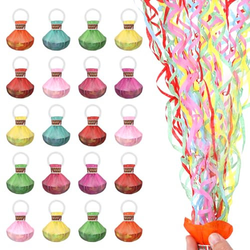 20 Stück Luftschlangen Bunt für Geburtstag Party, Hand Werfen Konfettikanone, Luftschlangen für Hochzeiten Weihnachten Hochzeit Abschlussfeier Neujahr[Zufällige Farbe]