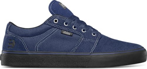 Etnies Barge LS – Classic Skate Look, Slim Vulcanized Silhoutte, Hefty Armored Collar, Reinforced Vulc - Indigo Raw - 45