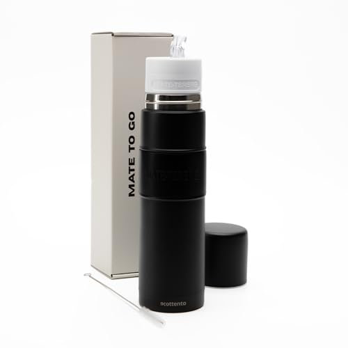 Ecottento Nuevo Termo Mate Listo autocebante de acero inoxidable 750ml - Mejor funcionalidad - Termo Mate Argentino y Tereré - Matermo todo en uno. Automate compacto para llevar contigo siempre.