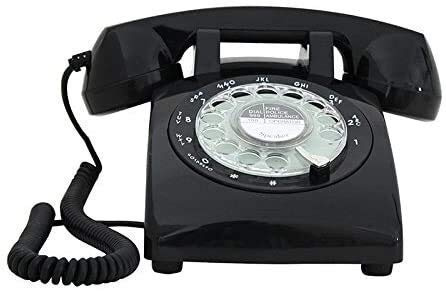 XAoSCd Telefon Festnetztelefon Vintage Wählscheibe Retro Telefon Mit Drehscheibe Antikes Bürotelefon Festnetztelefon Metallklingel