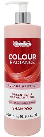 Creightons Professional Colour Radiance Shampoo 500ml | Colour Protect Moisturising, For Coloured Hair, Green Tea & Macadamia Oil, Long-Lasting Colour & Shine