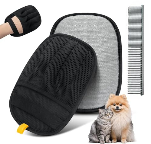 MarverFace 2 Stück Handschuh zur Entfernung Von Tierhaaren, Atmungsaktive Haustierhaarentferner mit Anti-Statik-Funktion, Fellpflege-Handschuhe, Bürstenwerkzeug für Couch, Möbel, Teppich, Autositz