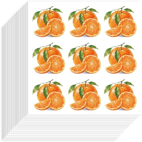 Hobbspring 180Stk Orangen Aufkleber Selbstklebende Papierdeko Wasserdichte Fruchtaufkleber Für Planer Scrapbook Tagebuch Bastelparty Geschenktütendekor