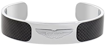 ASTON MARTIN Herren Armband Armreif Edelstahl Silber Carbon AML ICON TRG J