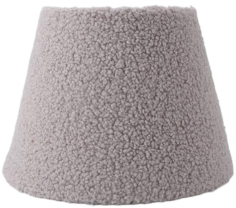 OEBUAFI Tischlampenschirm, Plüschstoff, Exquisiter Konischer Lampenschirm für Stehlampen, Weicher Griff, Geeignet für Hotels, Villen, E27-E14-Glühbirne (GREY)