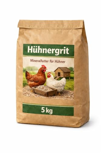 5 kg Muschelgrit Grit für Hühner, Natürlicher Futterkalk für Geflügel, Reich an Calcium, Mineralfutter, Ohne künstliche Zusätze Magenkiesel Hühnergrit Hühnerkiesel Muschelkalk Gritstein