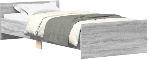 Fasba Grey Sonoma Bed Frame - Engineered Wood, Solid Pine, Plywood Slat Support, Mattress Not Included 835937