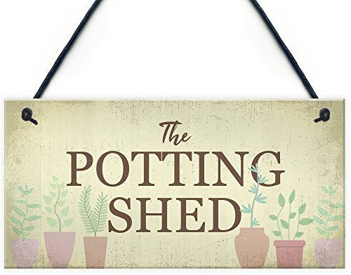 Red Ocean The Potting Shed Plaque Garden Greenhouse Sign Dad Grandad Mum Nan Birthday Gift