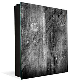 Concept Crystal Porte-clés décoratif avec tableau à surface magnétique K10 Vieux bois noir