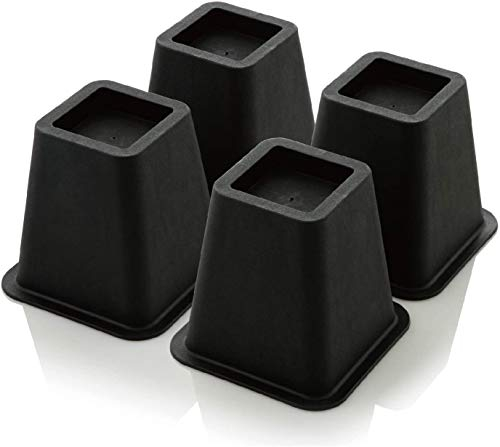 uyoyous 4er Möbelerhöher Betterhöhung Möbelerhöhung Tischerhöher Elefantenfuß Bed Riser Höhe ca. 15cm für Füße Bett Tischbeine Möbel Sofafuss - Schwarz