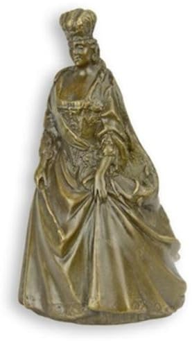 Casa Padrino Jugendstil Tischglocke Queen Bronze/Gold 5,9 x 5,2 x H. 9,4 cm - Tischklingel Service Glocke aus Bronze - Hotel & Gastronomie Accessoires