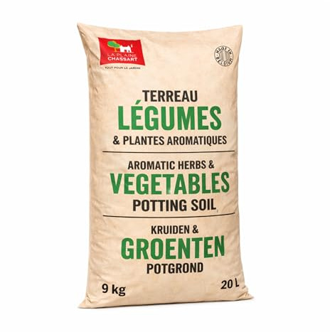 La Plaine Chassart - Terreau Potager et Aromates 20L | Terre Riche en Nutriments avec Tourbe, Biochar & Compost – Idéal Tous Légumes, Herbes – Prêt à l'Emploi