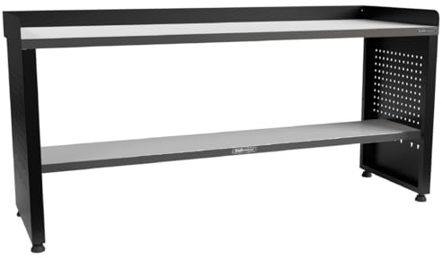 Kraftmeister werkbank 200 cm - mit Edelstahl-Arbeitsplatte - Schwarz