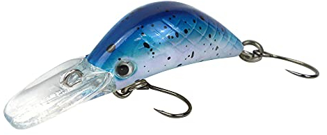 FTM Masu Security Wobbler 3cm 1, 6g - Forellenwobbler zum Spinnfischen auf Forellen, Forellenköder, Crankbait zum Forellenangeln, Farbe:blau-perlmuttfarben schwarz gesprenkelt