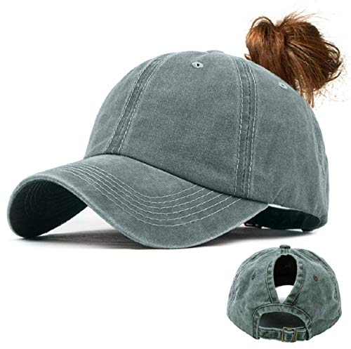 Voqeen Damen Basecap Baseball Cap Kappen Baseball Mützen Baumwolle Baseballmütze Sport Cap Snapback Cap Mädchen Mütze Hip Hop Cap Verstellbar UV Schutz Sonnenhut für Draußen Basecap(Grün)