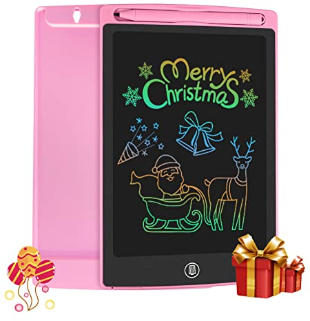 HOMESTEC Tableta Escritura LCD Color, Pizarra Digital para apuntar recordatorios Escribir o Dibujar (8,5 Pulgadas, Rosa)