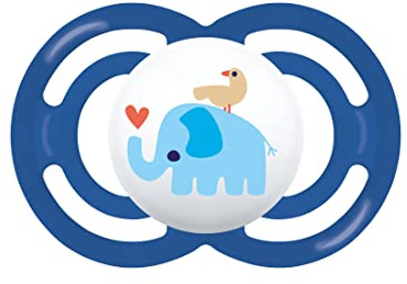 MAM Perfect Silicone Dummy with Soother Holder, 6+ Months, Blue