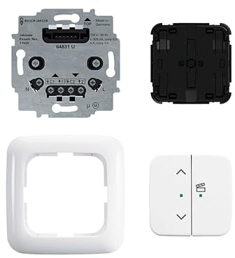Busch-Jaeger 62731/UJ-214-WL Jalousie flex Wireless Komplettset Jalouse-Einsatz Tastbedienfeld 2 Wippen 2-fach Reflex SI Abdeckrahmen 1-fach Alpinweiß 2CKA006200A0287